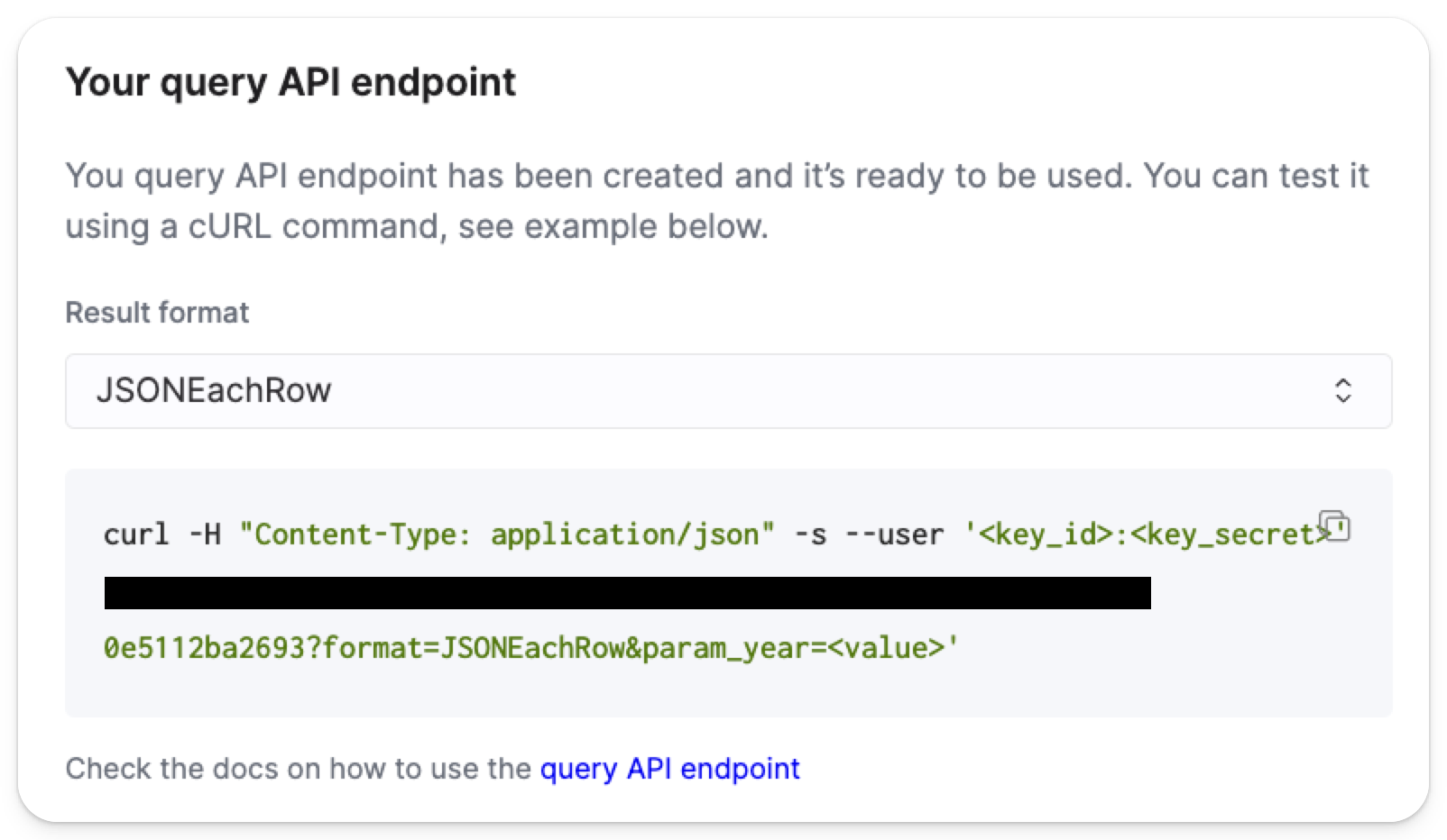 Endpoint curl command